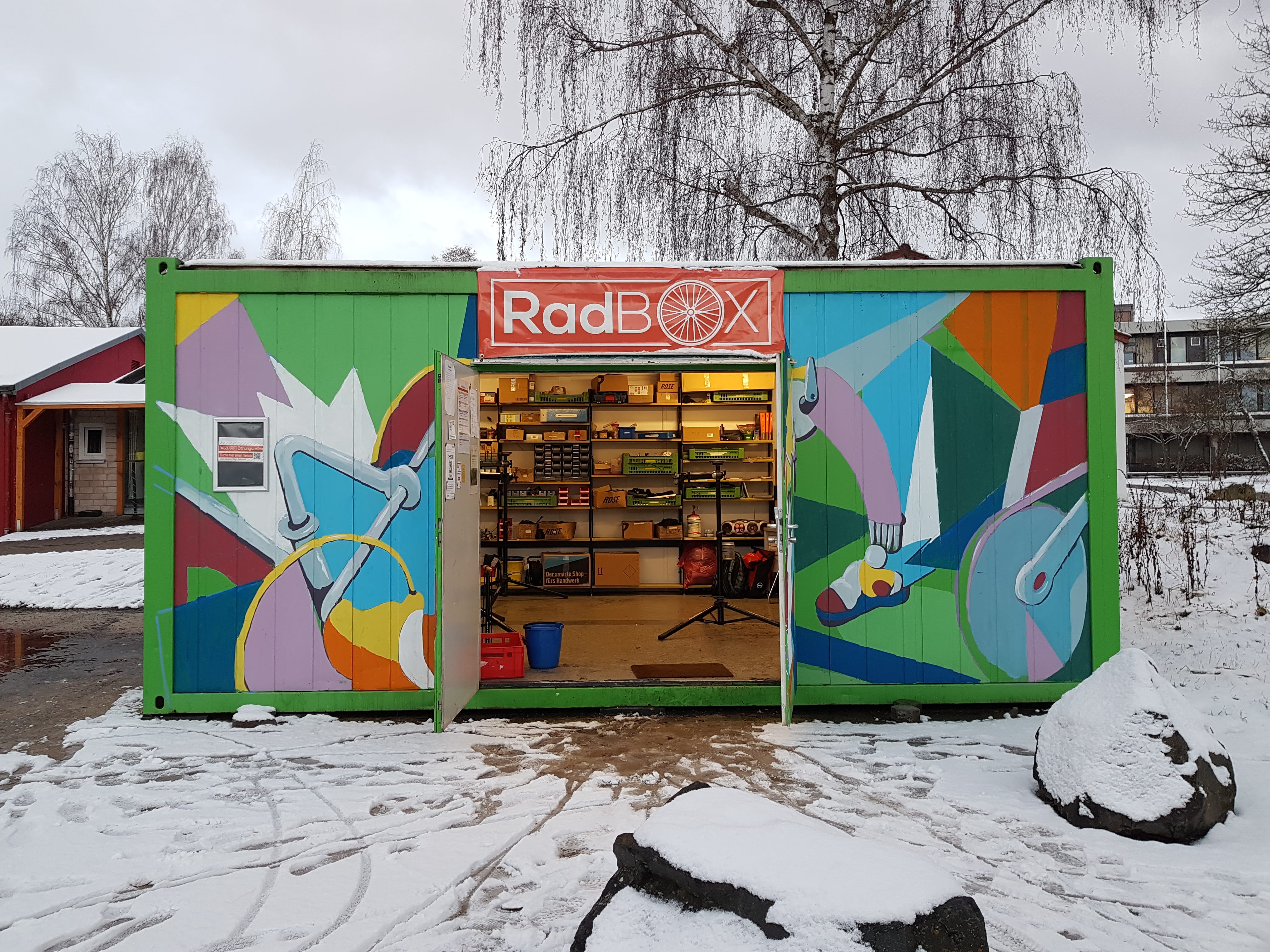 Radbox im Winter